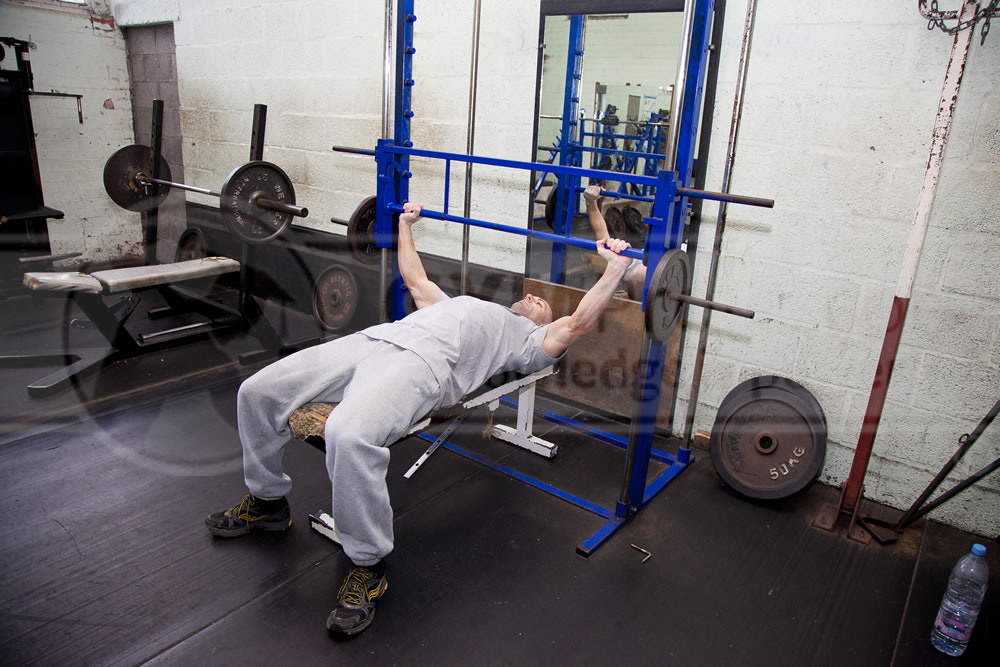 Smith Machine Flat Bench Press (Wide-Grip)