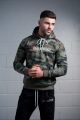 Boxer, Charlie, in the @theGym Green-Camo Hoodie in size Large. 