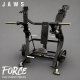 JAWS Force Iso-Lateral Chest Press shown in red with black upholstery. 