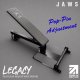 JAWS Legacy Seatless Adjustable Bench with pop-pin adjustment and red frame. 