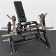 Used Hammer Strength Iso-Lateral Leg Extension showing worn seat upholstery