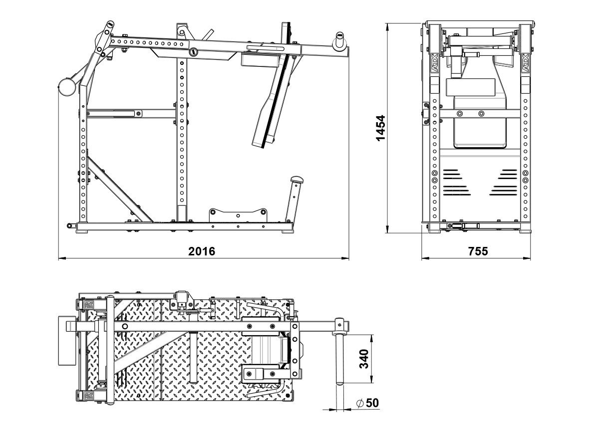 ATX Pendulum Squat dimensions