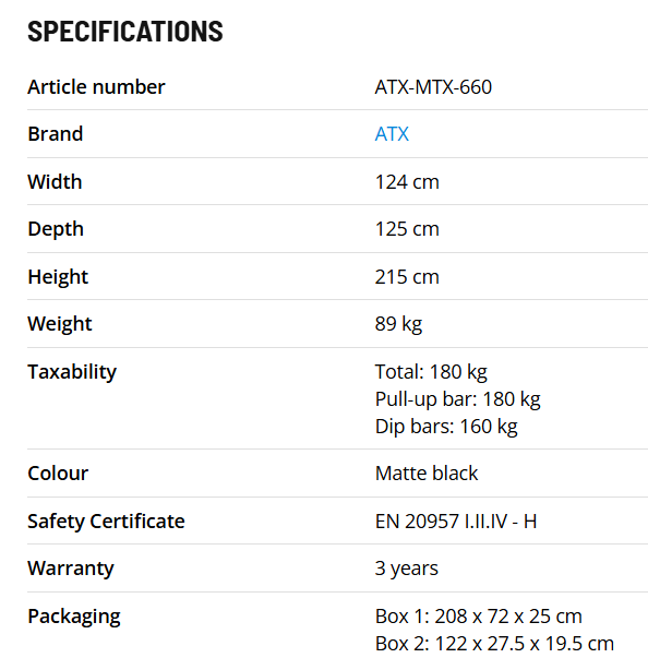 MTX-660 Specification